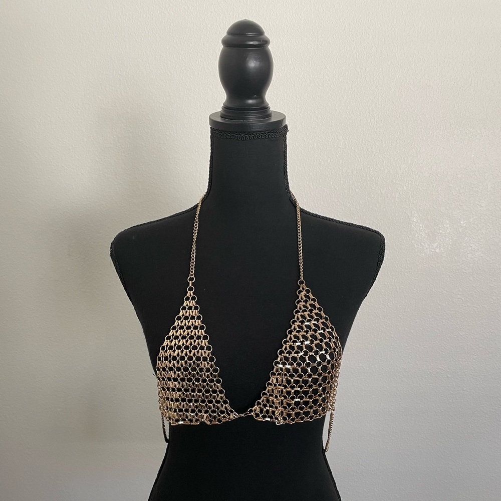 Women’s Gold Chain Bralette